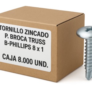 Tornillo Zincado P. Broca Truss B-Phillips 8 x 1 Caja 8.000 und.