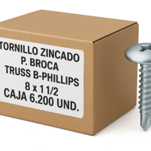 Tornillo Zincado P. Broca Truss B-Phillips 8 x 1.1/2 Caja 6.200 und.