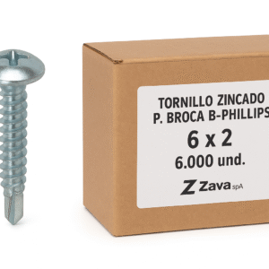 Tornillo Zincado P. Broca B-Phillips 6 x 2 Caja 6.000 und.